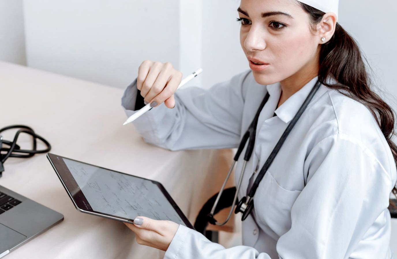 A healthcare professional offering friendly guidance